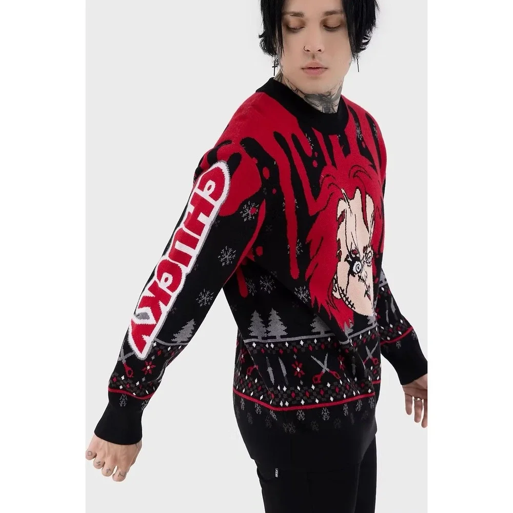 Killstar Chucky wanna play unisex knit sweater horror movie - Picture 2 of 3